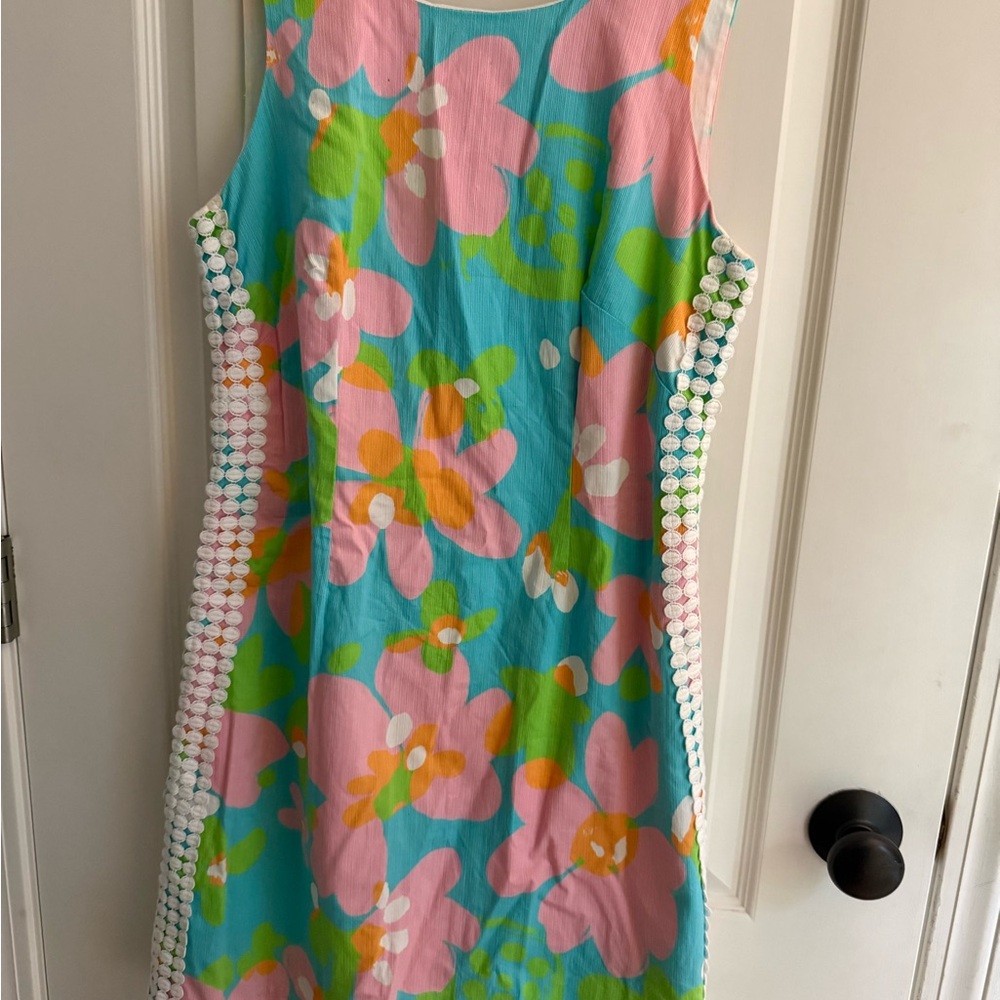 Lilly Pulitzer Turquoise Pink Floral Shift Dress
